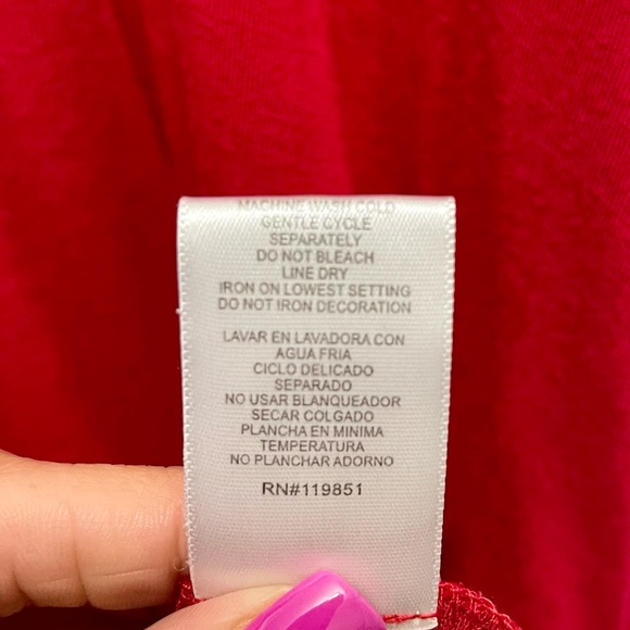 3/15 💚 Nordstrom Want & Need Red Cut Out Keyhole 3/4 Sleeve Mini Swing Dress M - Picture 7 of 8